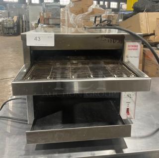 Sitaras PerfecToast 28LT commercial countertop conveyor toaster, stainless steel, electric, 208V, on legs, SN: 9212.