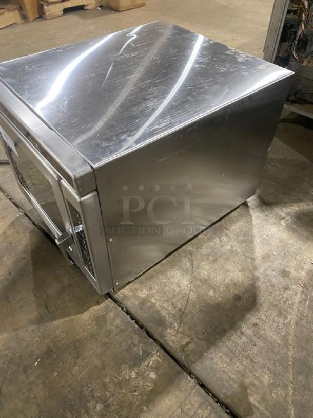 Amana RC30S2 commercial stainless steel microwave oven, 2014 model, electric powered, programmable touchpad, 208/230V, gently used.