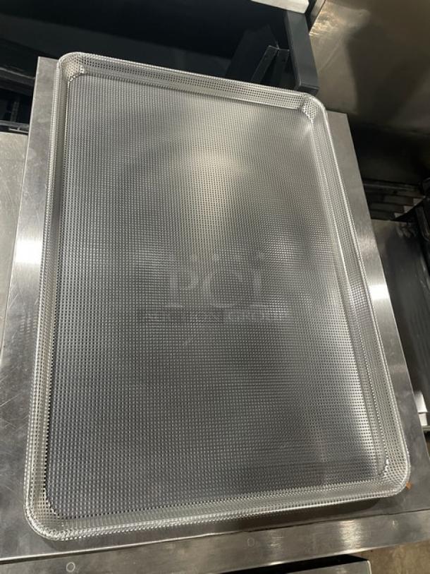 NEW Focus Foodservice aluminum mesh perforated bun/sheet pan, model 904692, full-size, commercial-grade, pristine condition.