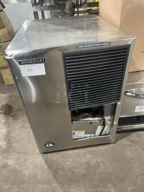 Hoshizaki KM-515MAH ice maker, stainless steel, air-cooled, commercial-grade, excellent condition, 115-120V, single-phase.