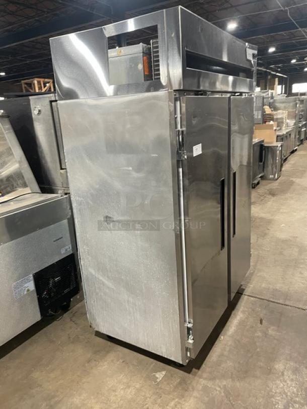 Delfield 6151XL-S Commercial Stainless Steel 2 Door Freezer on casters. Energy Star certified. Includes poly-coated wire racks.