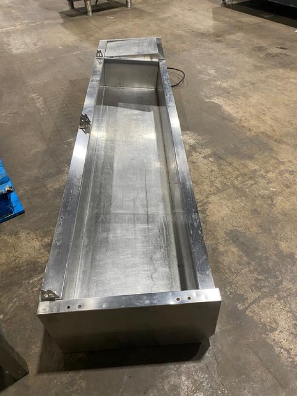 Avantco Commercial Stainless Steel Refrigerated Countertop Prep Rail, used condition, visible wear, no labels shown.