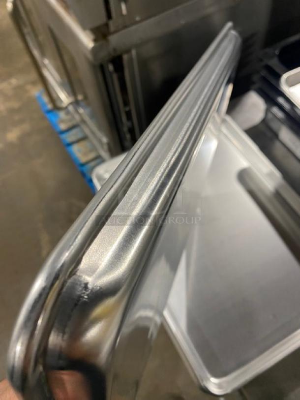 Brand new ABC Commercial 1/2-Size Aluminum Sheet Pan, Model 5321. Durable construction, pristine condition, essential for professional baking.