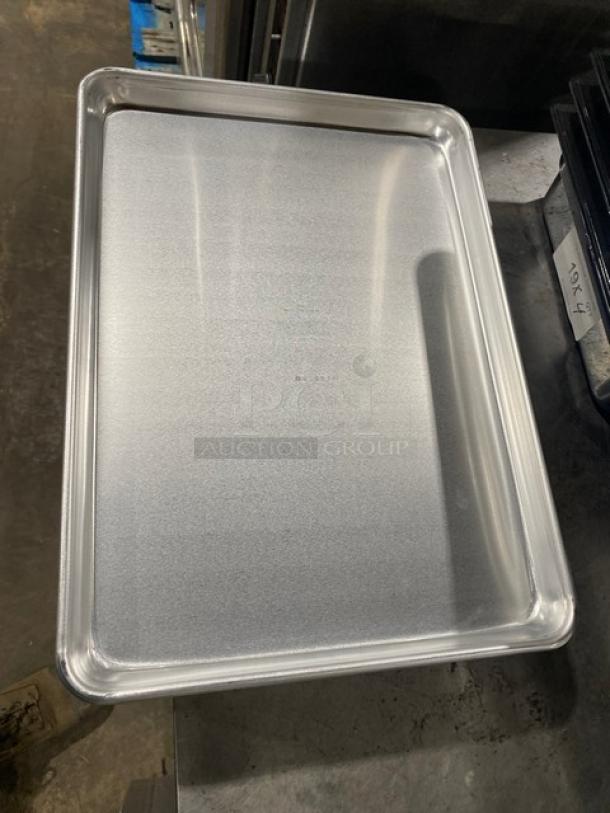 BRAND NEW ABC Commercial Aluminum 1/2-Size Sheet Pan, Model 5321. Durable, sleek design, ideal for baking.