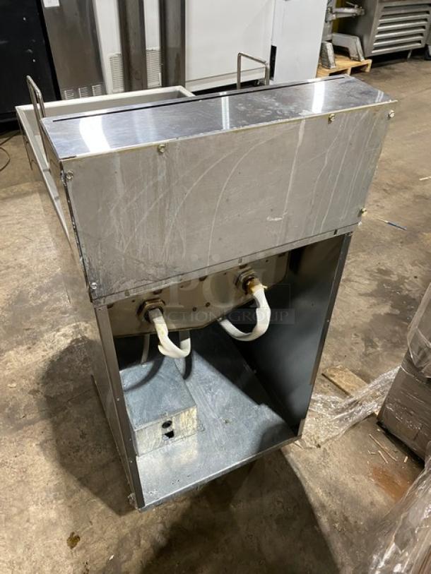 Imperial IFS75E stainless steel deep fat fryer, electric 208V 3 phase, with backsplash and fry basket, model IFS-75-E.