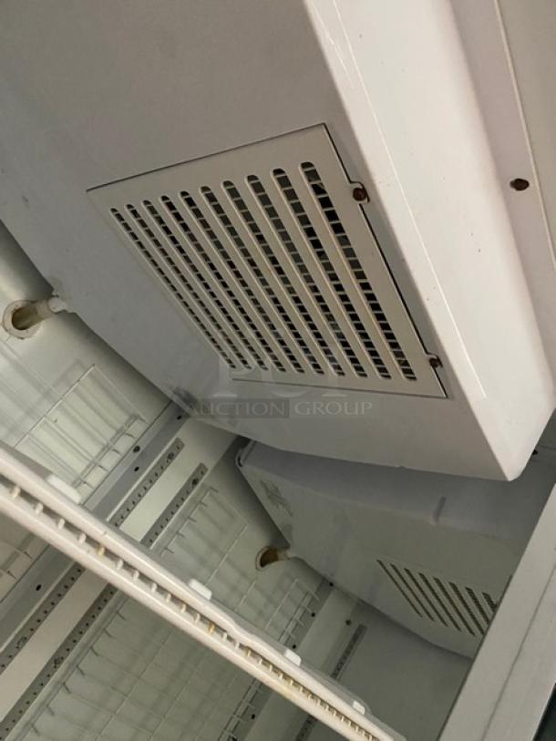 Kool-It 163LX46FB commercial freezer interior, showing poly coated wire racks and ventilation, 2021 model.