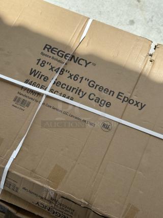 Regency NSF Green Wire Security Cage, model 460EGSC1848, 18" x 48" x 61", green epoxy finish, new in unopened box.