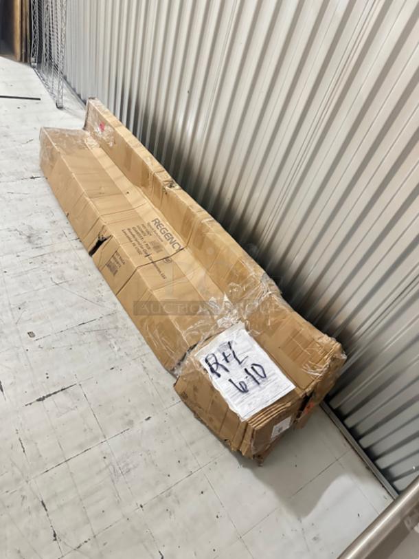 Regency 72" stainless steel pot rack in original packaging, model 600SW72, brand new with scratch and dent condition.