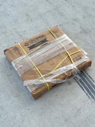 Brand new Lancaster 427BASEGRNGY 110 lb. gray square granite umbrella base, scratch and dent, in original packaging.