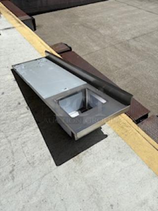 Brand new Regency one compartment sink with left drainboard, includes scratch and dent, stainless steel, industrial use.