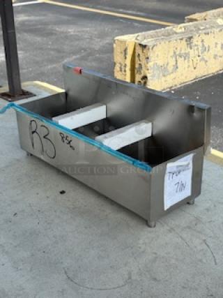 Regency 18" x 18" x 14" three-compartment utility sink, model 600S31818SB. Brand new, scratch and dent condition.