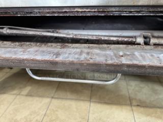 Bakers Pride Pizza Oven with visible wear, showing rust on handle and edges, suitable for restoration or parts.