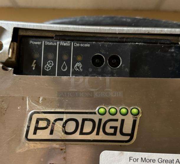 Prodigy Ice Maker control panel with status indicators and logo, showing tested and working condition.