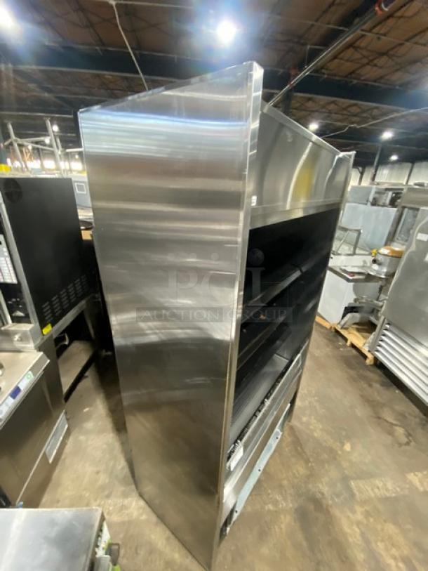 Structural Concepts Oasis Series B42 stainless steel refrigerated display case, multi-tier, open design, model B42, 120V.