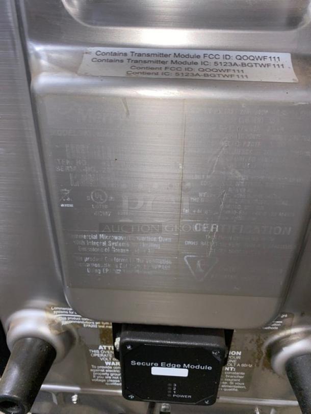 MerryChef Eikon E2S high-speed cook oven, electric-powered, black, Model EikonE2S, 208/240V, commercial-grade, secure edge module visible.