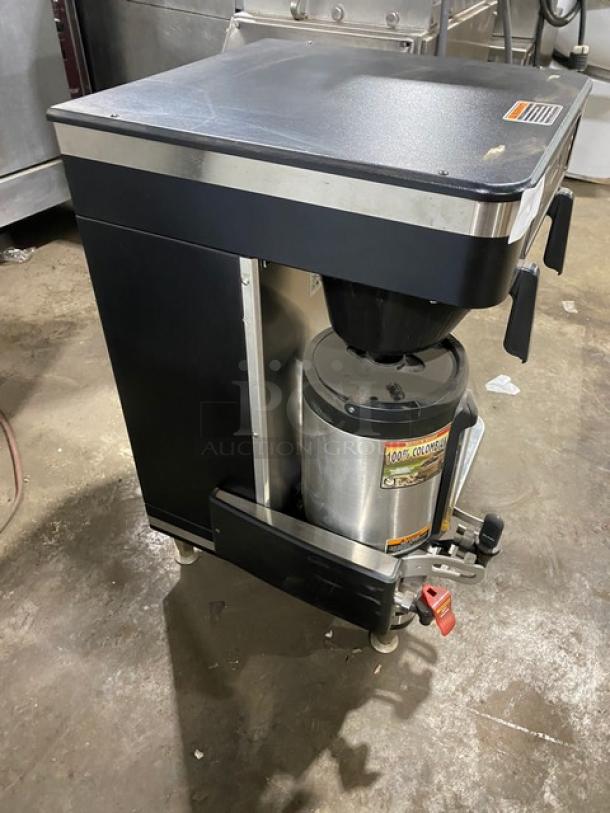 Bunn ICBTWINSH Commercial Coffee Brewer, stainless steel, Energy Star certified, with hot water dispenser and portable server.