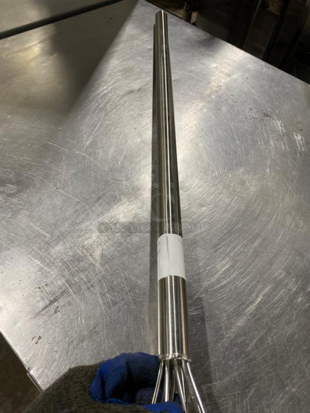 Winco MWP-40 Commercial Stainless Steel 40" Mayonnaise Whisk, brand new, durable construction, ideal for heavy-duty use.