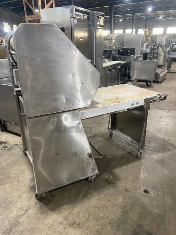 TMB Baking Euro2000S bread and baguette moulder and sheeter, 220V, on casters, stainless steel, used condition.
