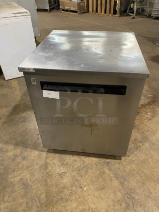 Delfield Commercial Stainless Steel Solid Single Door Undercounter Refrigerator! With Poly Coated Wire Rack! Model: 406CA-DHL-DD1 SN: 0710152002091! 115V! On Casters! - Item #1199338