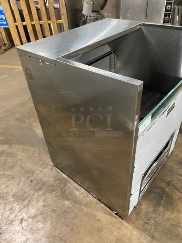 Nice Cooltech all stainless steel refrigerated open grab-n-go case; 115V, 1 phase, durable, perfect for retail display.