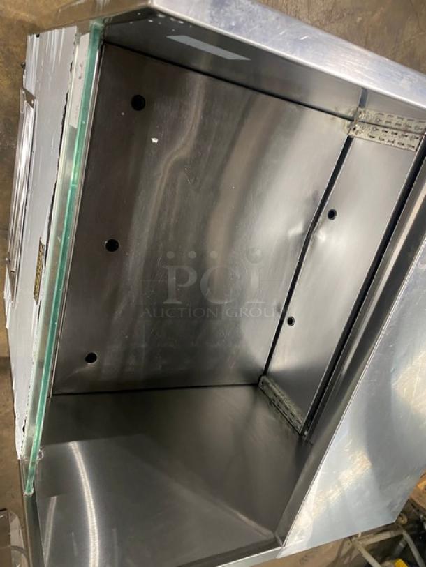 All stainless steel Cooltech refrigerated open Grab-N-Go case, 115V, 1 Phase, in-line design, excellent condition.