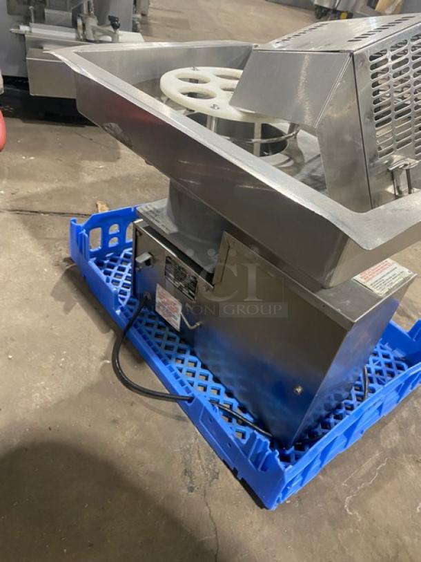 Patty-O-Matic Model 300A stainless steel patty forming machine, 75 lb. capacity, electric, SN 2817, good condition.