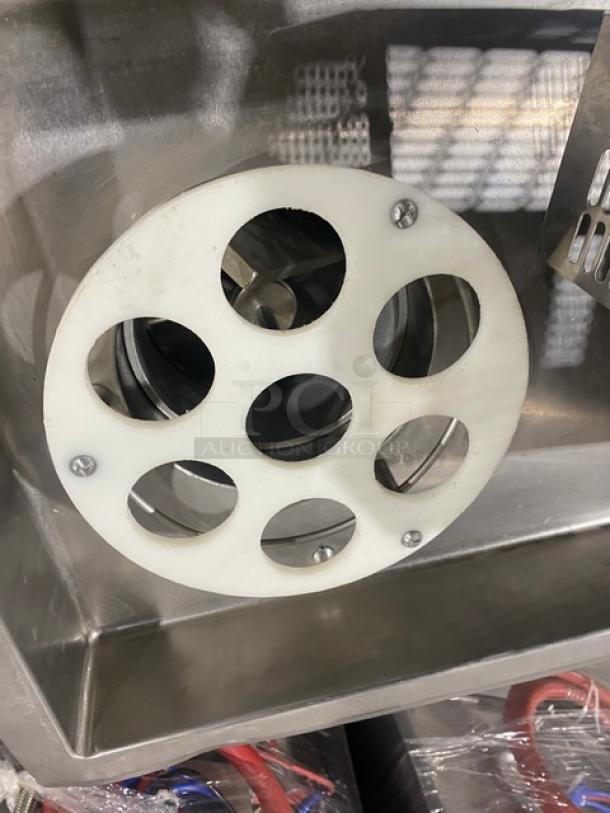 Patty-O-Matic Model 300A stainless steel automatic patty forming machine, 115V, 75 lb capacity, in good working condition.