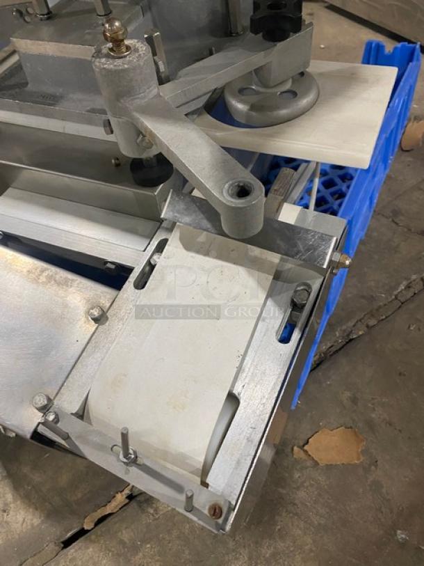 Patty-O-Matic Model 300A stainless steel patty forming machine. Electric, countertop, holds 75 lbs. SN: 2817, 115V, 1 phase.