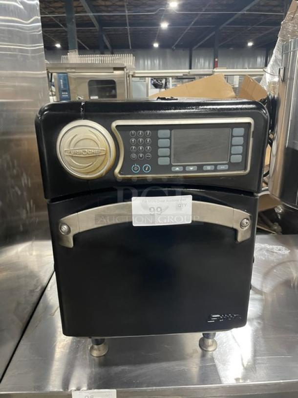 TurboChef Sota Series black electric countertop oven, Model NGO, with digital controls, 208/240V 1 Phase, on legs.