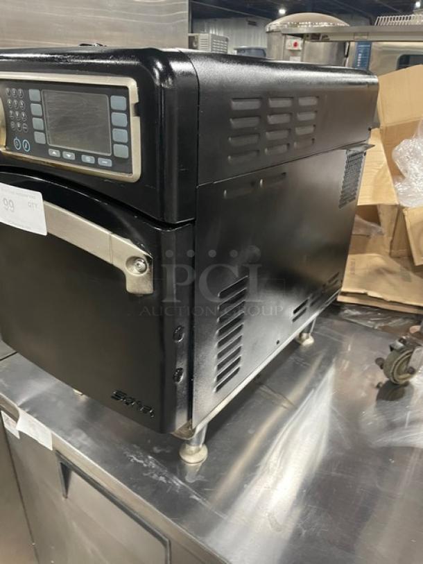 TurboChef Sota Series black electric countertop rapid cook oven, model NGO, with digital controls, on legs, 208/240V, 1 phase.