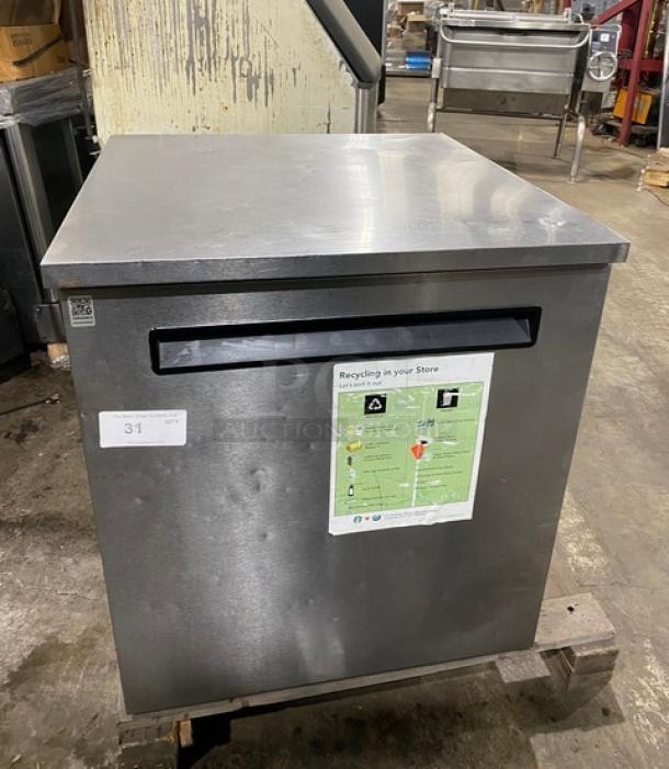 Delfield Enodis Series stainless steel single door undercounter worktop refrigerator, Model 406STAR2, SN: 0605036102573-T, 115V.