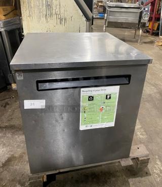 Delfield Enodis Series stainless steel single door undercounter worktop refrigerator, Model 406STAR2, SN: 0605036102573-T, 115V.