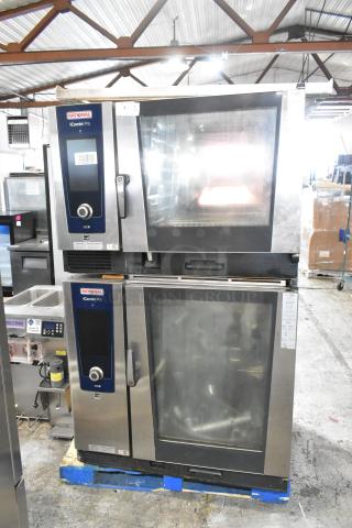 Rational iCombi Pro Stainless Steel Combi Convection Oven, 440/480V, 1 Phase. Two units, like-new condition. Model LM100CE.AXXXX/LM100EE.AXXXX.