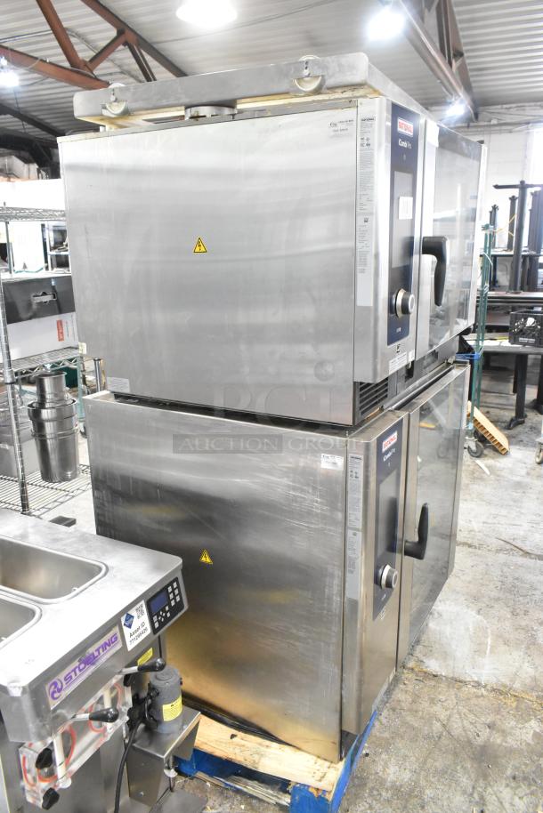 Rational iCombi Pro combi convection ovens in stainless steel, models LM100CE.AXXXX/LM100EE.AXXXX, 440/480V, 1 Phase.