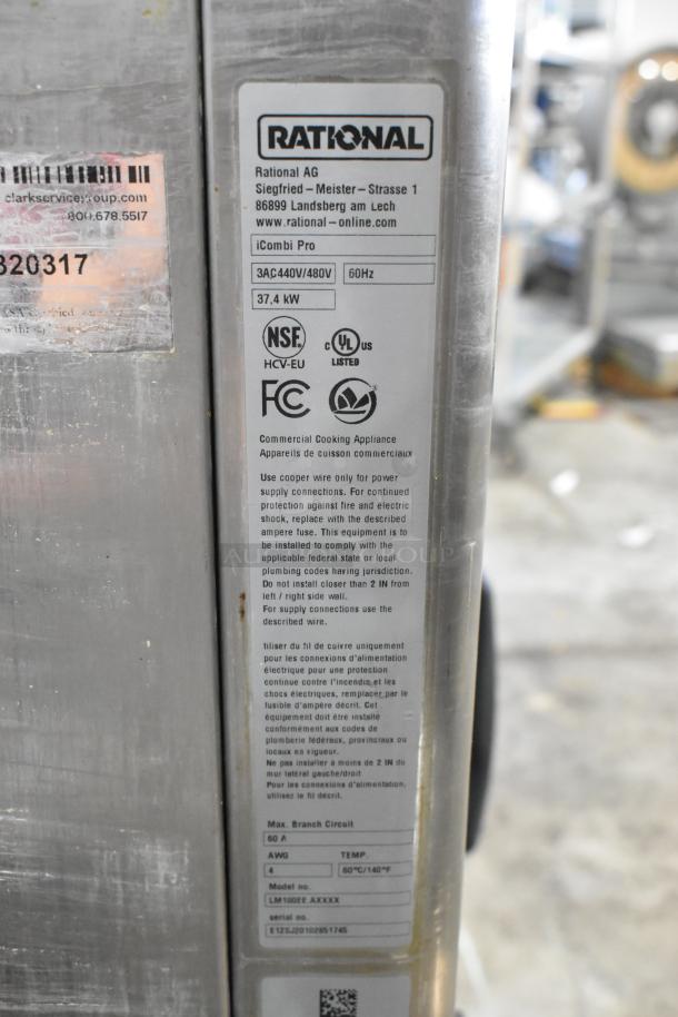 Rational iCombi Pro combi convection oven, stainless steel, model LM100EE.AXXXX, 440/480V, 1 phase.