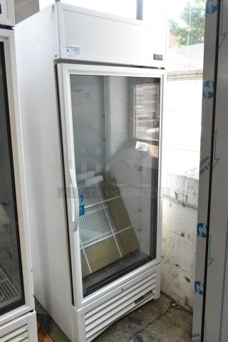 Brand new 2021 True TSCI-600R-G-PH commercial single door cooler, glass door, poly coated racks, 115V, scratch and dent condition.