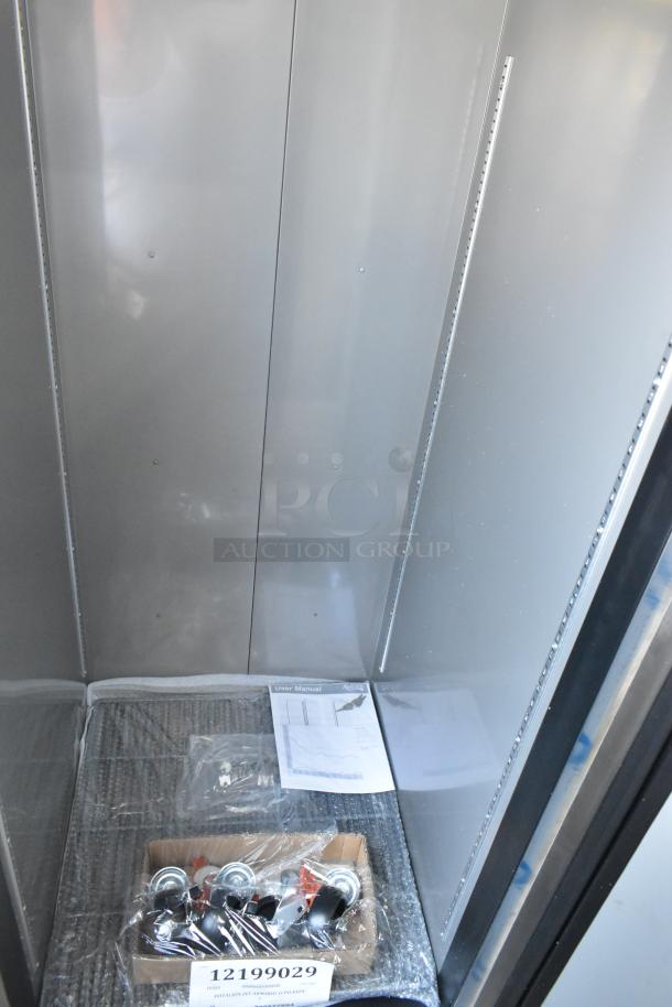 BRAND NEW Avantco 447AP23R stainless steel commercial cooler interior, poly coated racks, user manual, 115V, 1 phase.