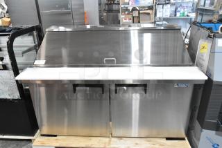 Brand new Avantco 178APT60MHC stainless steel prep table. Scratch and dent model, 2024, 115V, 1-phase, with Mega Top.