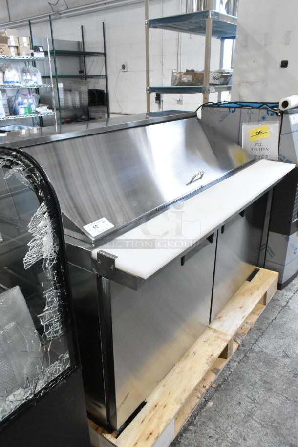 BRAND NEW Avantco 178APT60MHC stainless steel prep table, Bain Marie Mega Top, 115V, slight scratches, on wooden pallet.