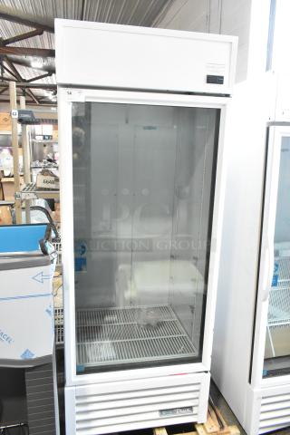 Brand new 2021 True TSCI-600R-G-PH single door reach-in cooler with poly-coated racks. 115 volts, 1 phase. Scratch and dent.