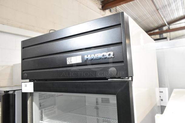 2019 Habco SE18 metal commercial cooler, single door, poly coated racks, 115V 1 Phase, excellent condition, model SE18.