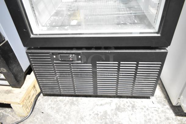 2019 Habco SE18 commercial cooler, single door, metal, poly-coated racks, 115V, 1 phase, with ventilation grille.