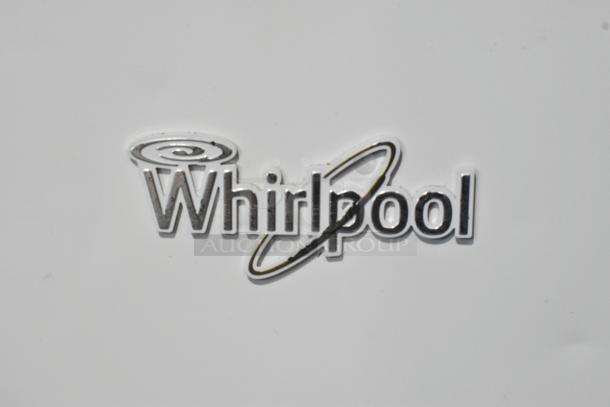 Whirlpool WRT511SZDW00 cooler with freezer, 115 volts, 1 phase, features Whirlpool logo on front.