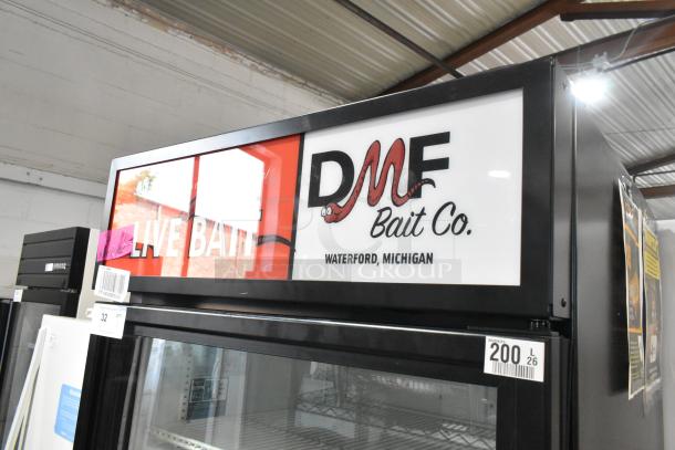 2023 True GDM-26-HC cooler with metal exterior, single door, poly-coated racks, branded panel; 115V, 1 phase.