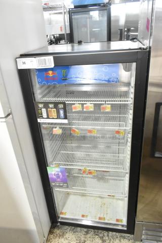 Liebherr VC213263000 metal single door cooler merchandiser with shelves, 115 volts, visible branding, used condition.