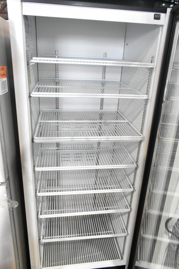 2019 Habco SE18 metal commercial cooler, single door, poly coated racks, 115 volts, excellent condition.
