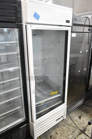 2021 True TSCI-600R-G-PH single door cooler merchandiser with poly coated racks, metal frame, 115V, 1 phase, excellent condition.