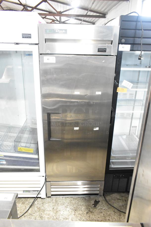 2022 True T-19F-HC stainless steel commercial freezer, single door, poly coated racks, 115V, 1 phase, excellent condition.