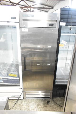2022 True T-19F-HC stainless steel commercial freezer, single door, poly coated racks, 115V, 1 phase, excellent condition.