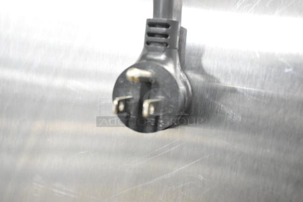 Power plug detail of 2022 True T-19F-HC Stainless Steel Commercial Reach-In Freezer; 115V, 1 Phase.
